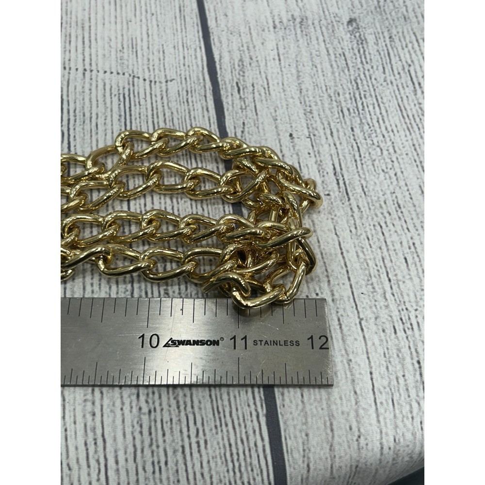 NWT Anne Klein Blue & Gold Tone Chunky Curb Chain Statement Necklace 24"‎ - Picture 8 of 8
